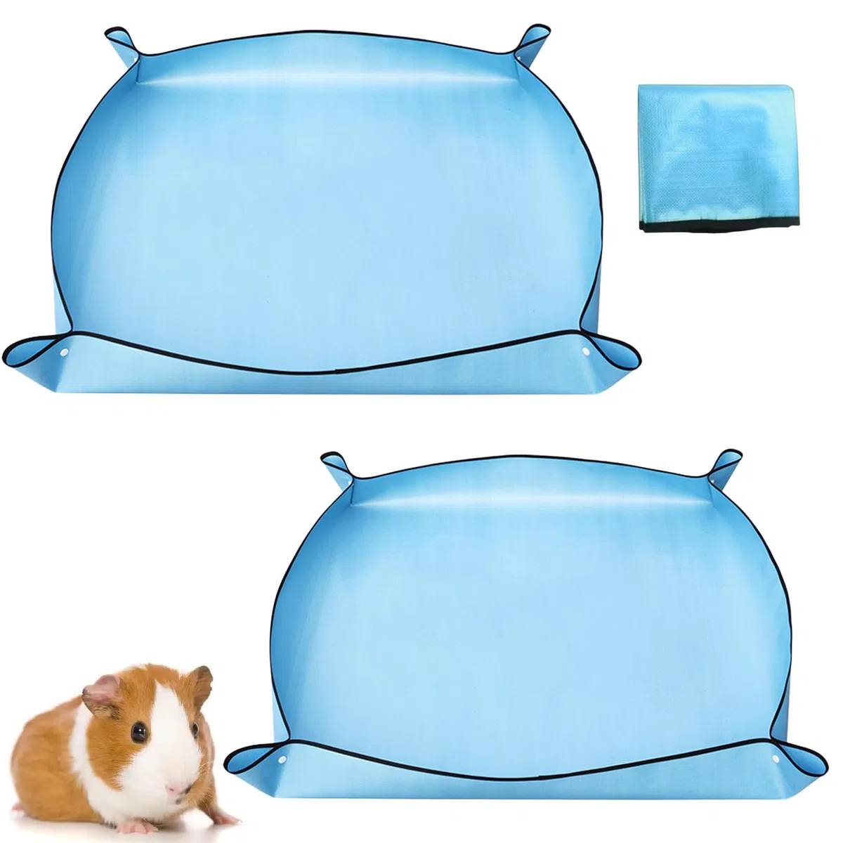 2 Pezzi Blu 150×100 Tappetino Impermeabile per Box Animali Domestici: Rivestimento per Gabbia di Porcellini d'India, per conigli, Cavia e altri piccoli animali, Tappetino Gabbia per Cavie
