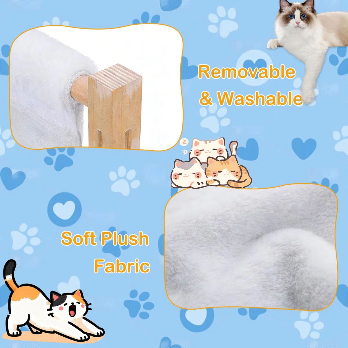 Amaca per gatti termosifone, cuccia gatto termosifone in legno, amacada finestra, sdraio per gatti da davanzale per riscaldare il bordo della cuccia, accessorio per amaca da interno