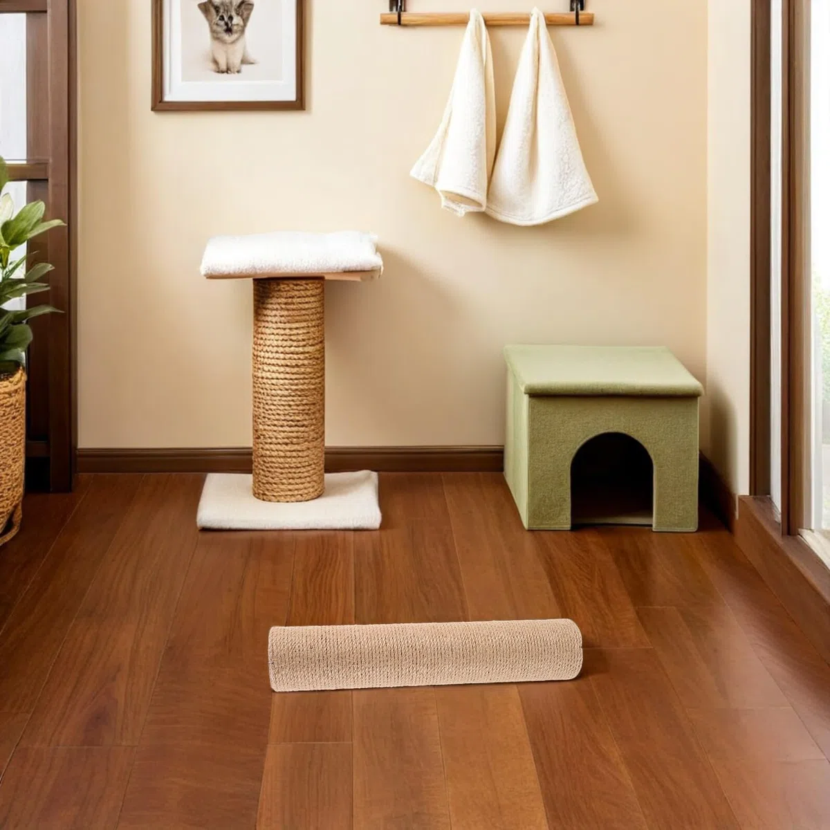 ORFOFE Ricambio Tiragraffi in Sisal per Angolo da 2 Unitá con Funzionalità DIY e Materiali ABS per Gatti da Interno per Favorire Artigli Forti