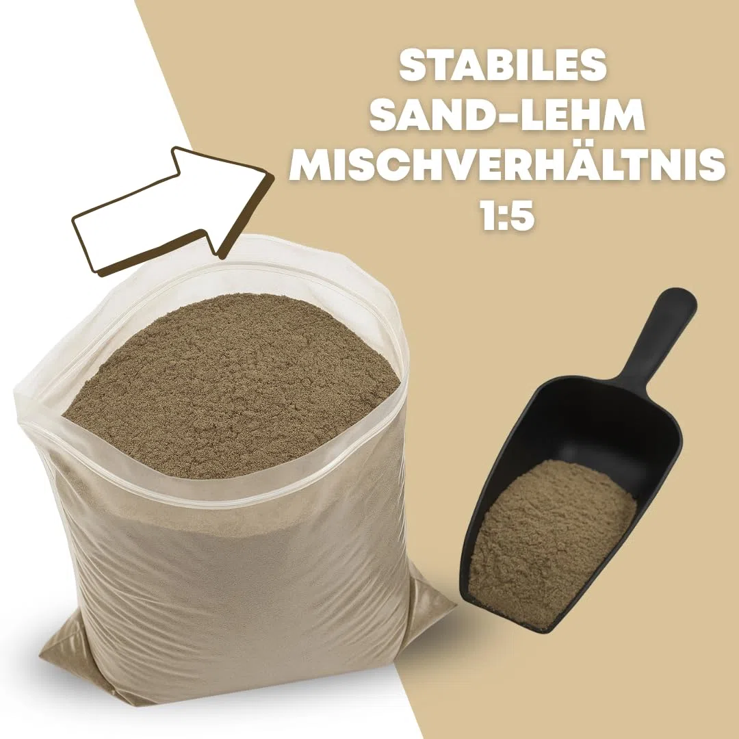 Miscela di sabbia per terrari, 10 kg, miscela di argilla sabbiosa per rettili e abitanti del deserto, ideale per scavare e costruire grotte, modellabile, ideale per il terreno di barba