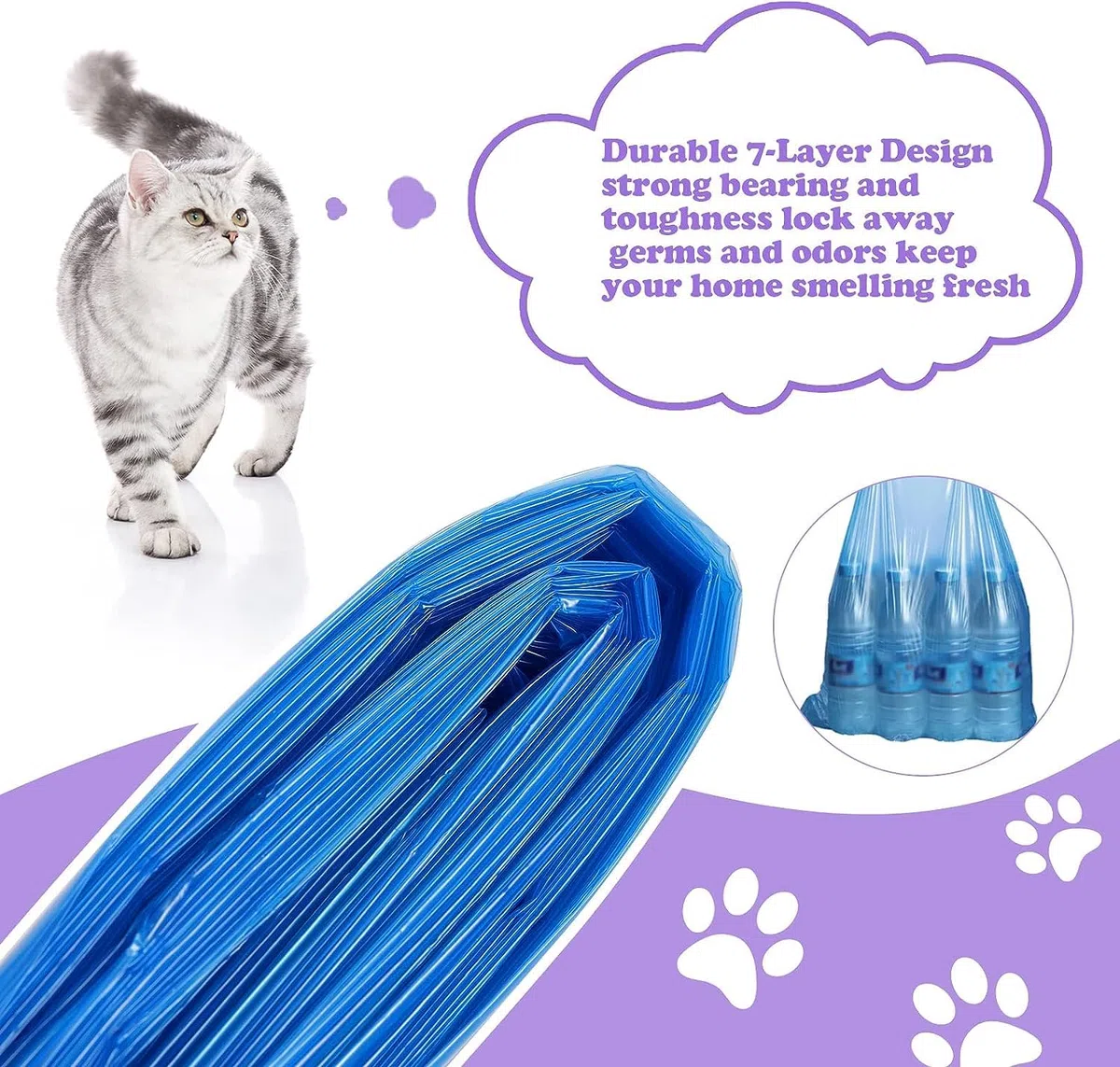 Sacchetti di Ricarica per Lettiera Genie - Compatibile con Litter Locker, per Gatti, Confezione da 10 (Senza Cartuccia)