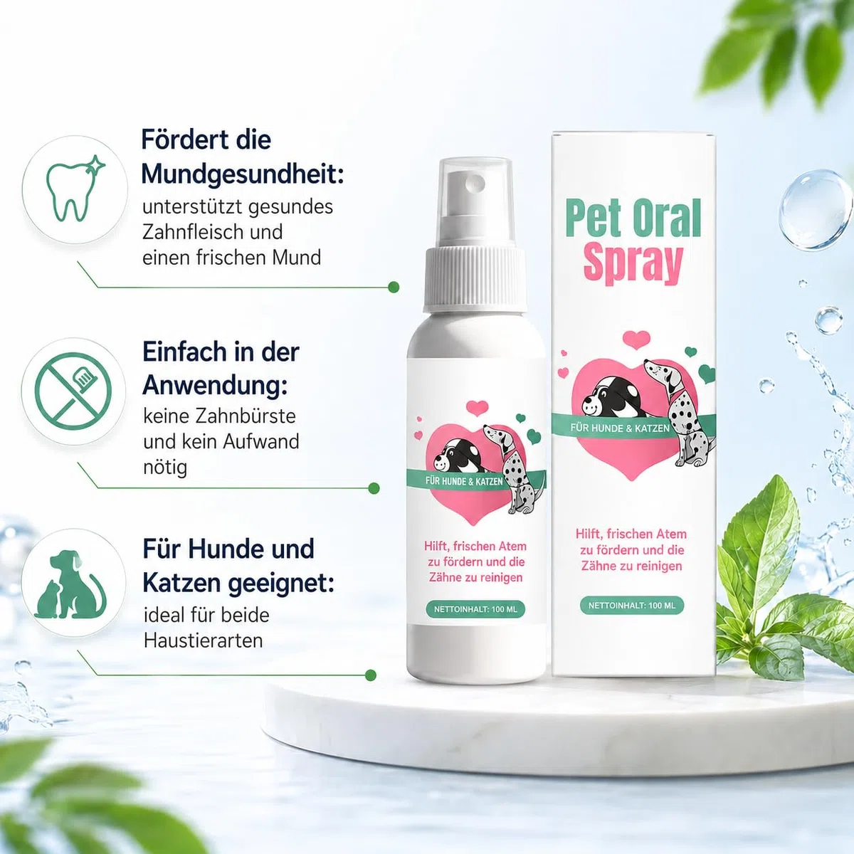 Codallma Spray Per La Cura Dentale Per Cani E Gatti- Dentifricio Spray Per Cani Delicato Per Denti Gengive E Routine Dopo I Pasti (bianco-1PCS)