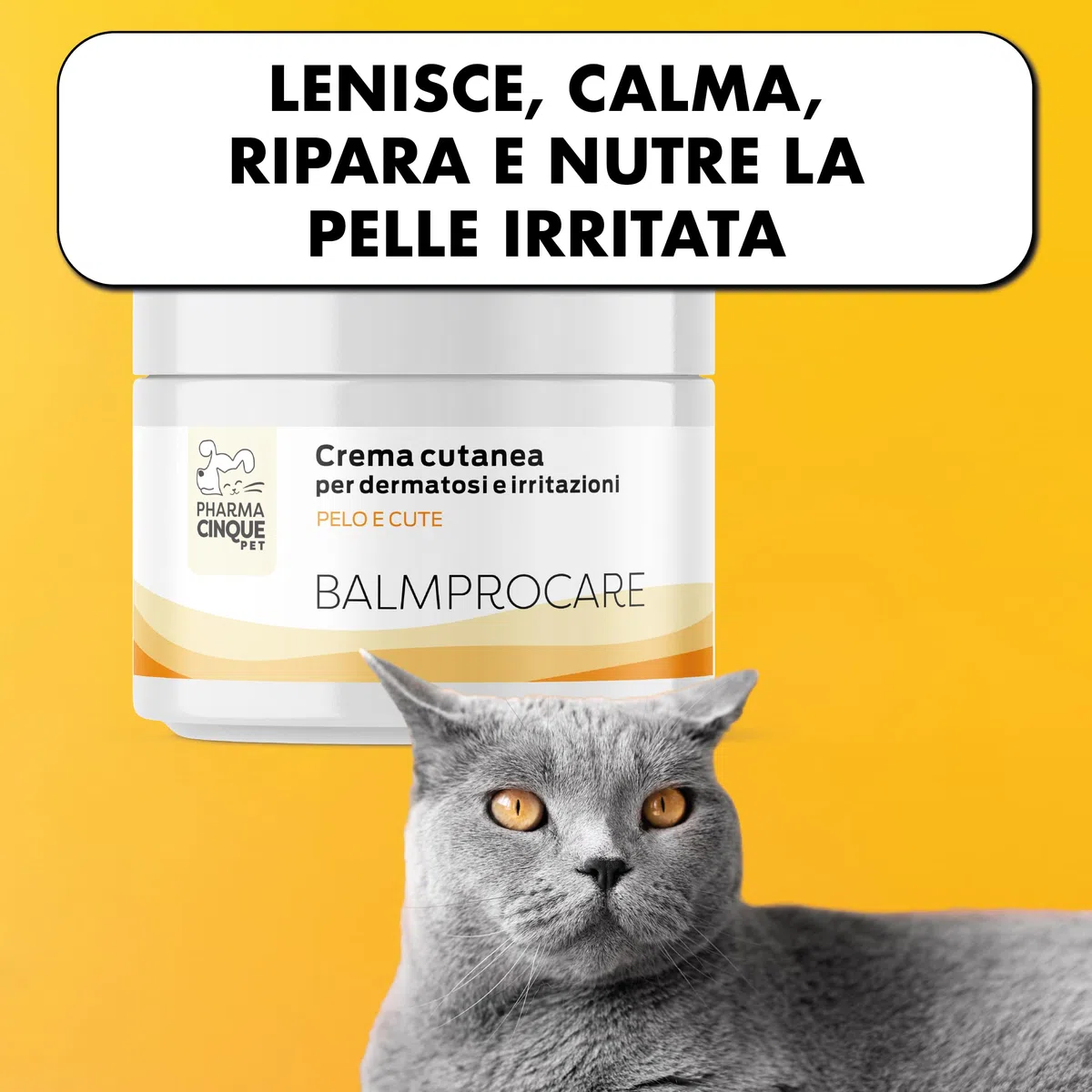 PHARMACINQUEPET Crema Prurito Cane e Arrossamenti – Crema Lenitiva per Pelle Sensibile e Cute Irritata – Idrata e Protegge – 50 ml Balmprocare