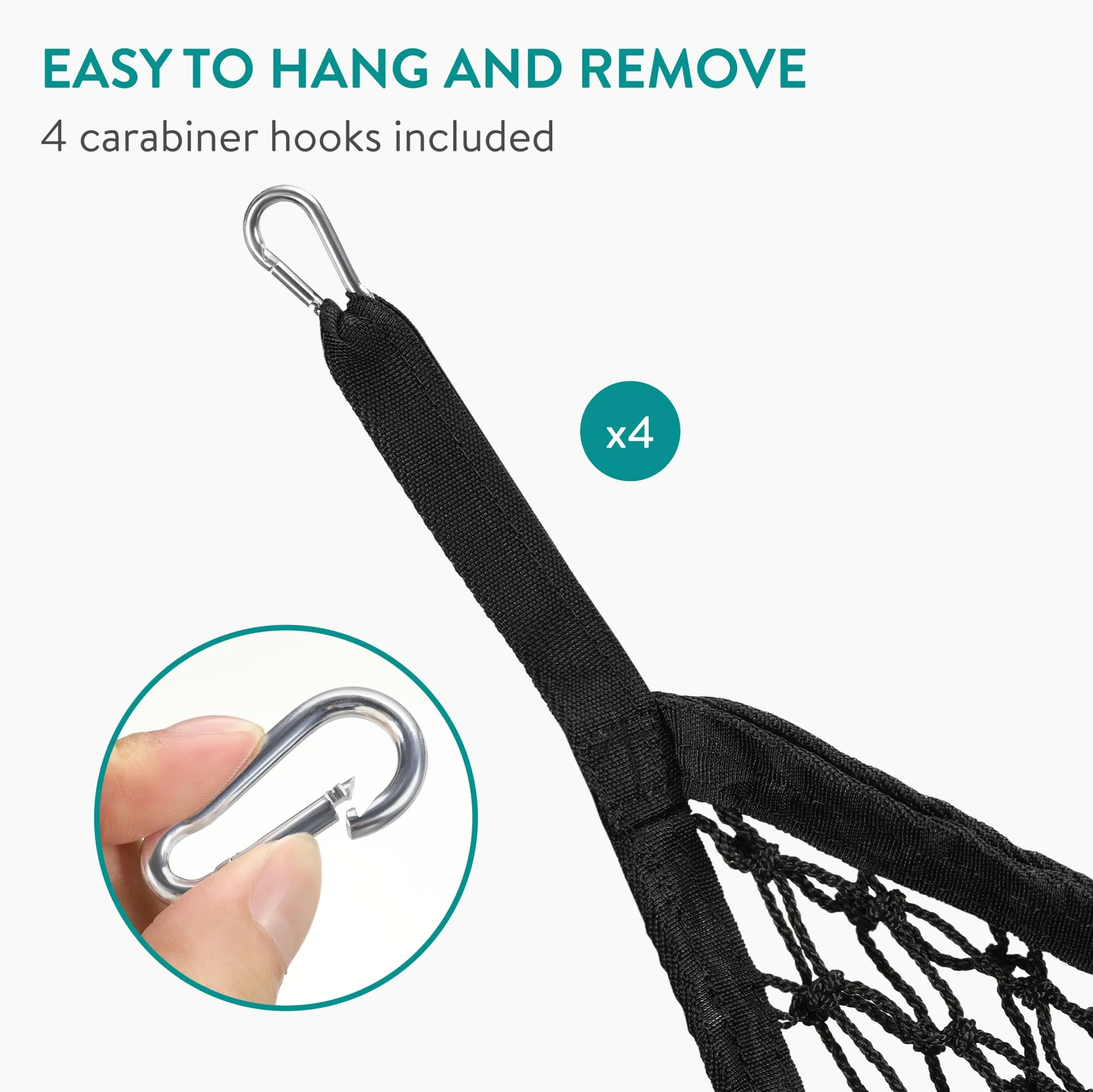 Navaris Rete da Fieno per Cavalli - Set 2X Reti per Alimentazione Lenta 80 x 90 cm - Slow Feeder per Mangiatoia Cavallo con Moschettoni - Maglia 3 x 3 cm - capacità 10 kg - Nero