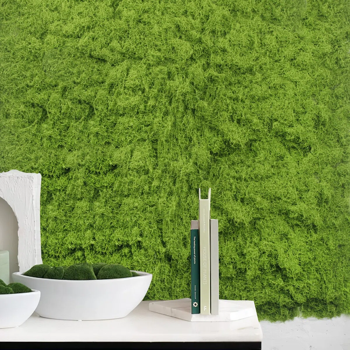 Muschio Finto per Decorazioni 100 x 100 cm Muschio Stabilizzato Nylon Verde Artificiale Muschio Sintetico per Acquario Modellismo Terrario Casa Decori Natale Pasqua Parete