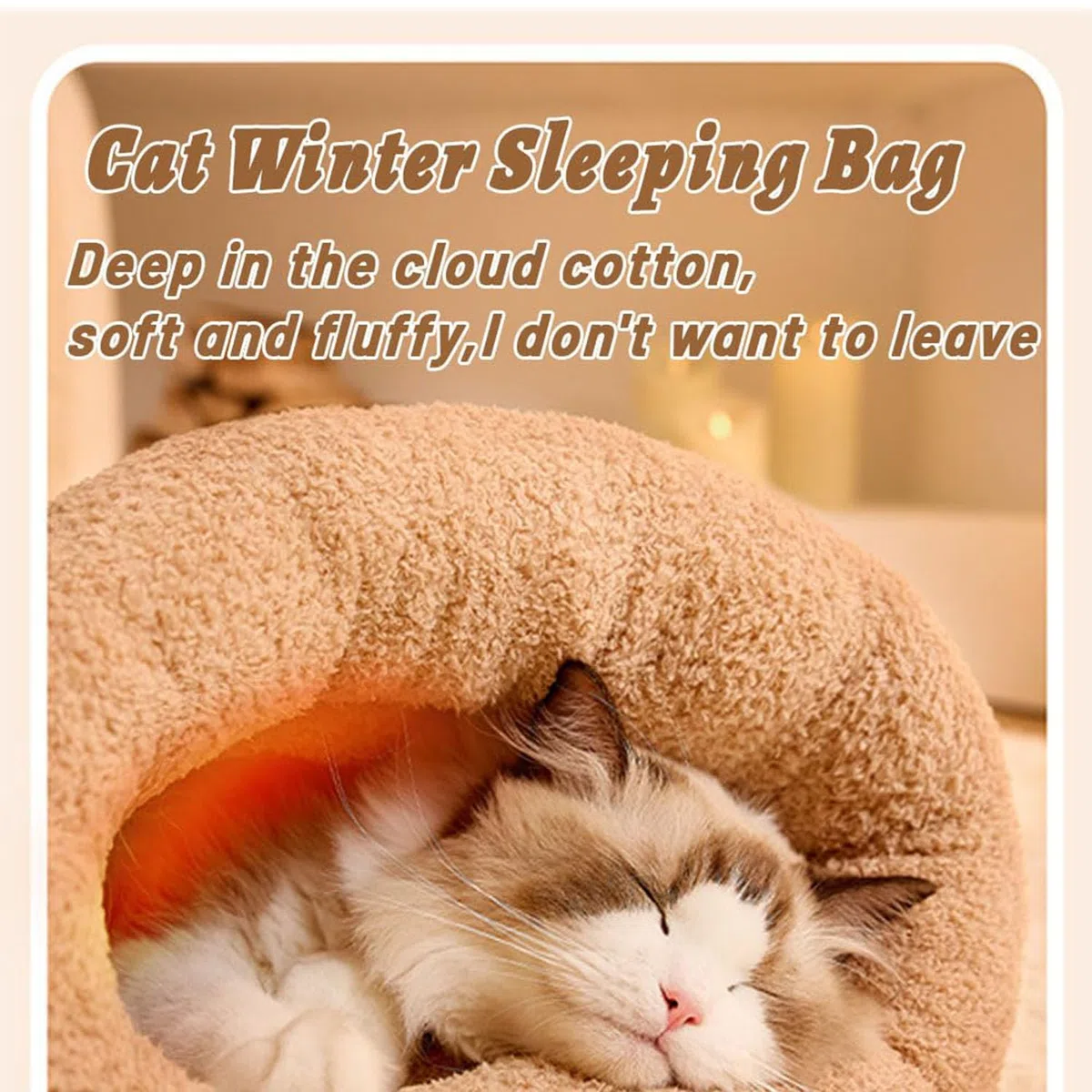 Cat Sleeping Bag, Cat Winter Sleeping Bag, Cute Cat Sleeping Bag with Tail, Cozy Winter Cat Cave Sleeping Bag, Soft Comfort Cat Sack Winter Self Warm Cat Bed (L,C-Blue)