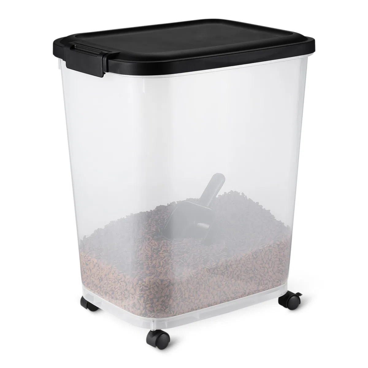 Amazon Basics, Contenitore per Cibo per Animali Domestici da, 15.8 kg,Trasparente e Nero