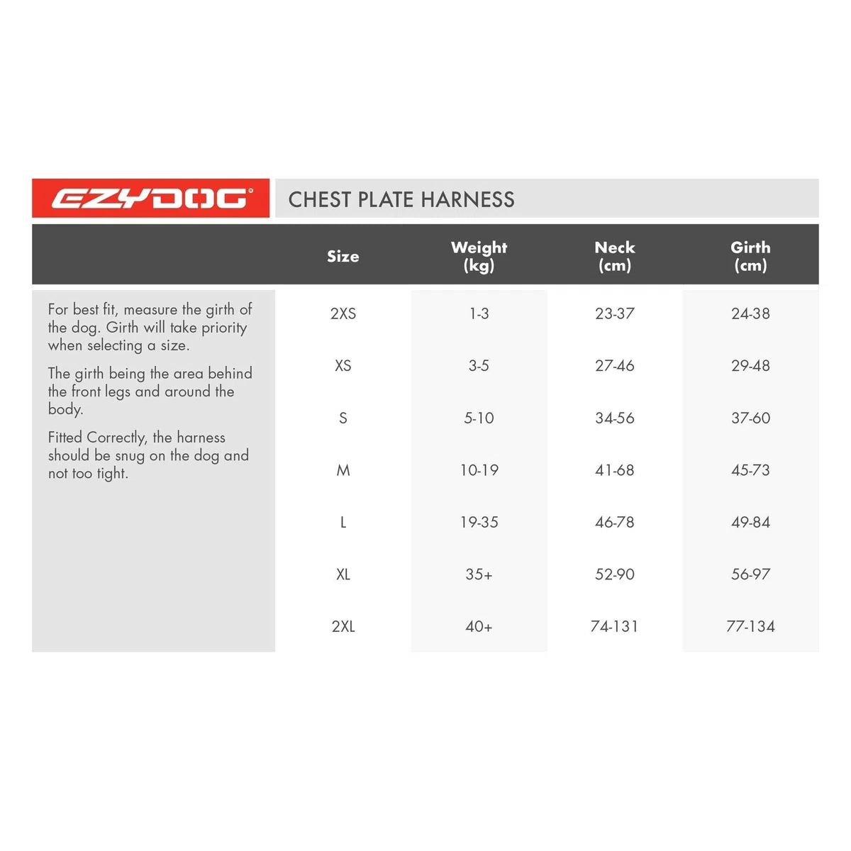 EzyDog Imbracatura Chest Plate