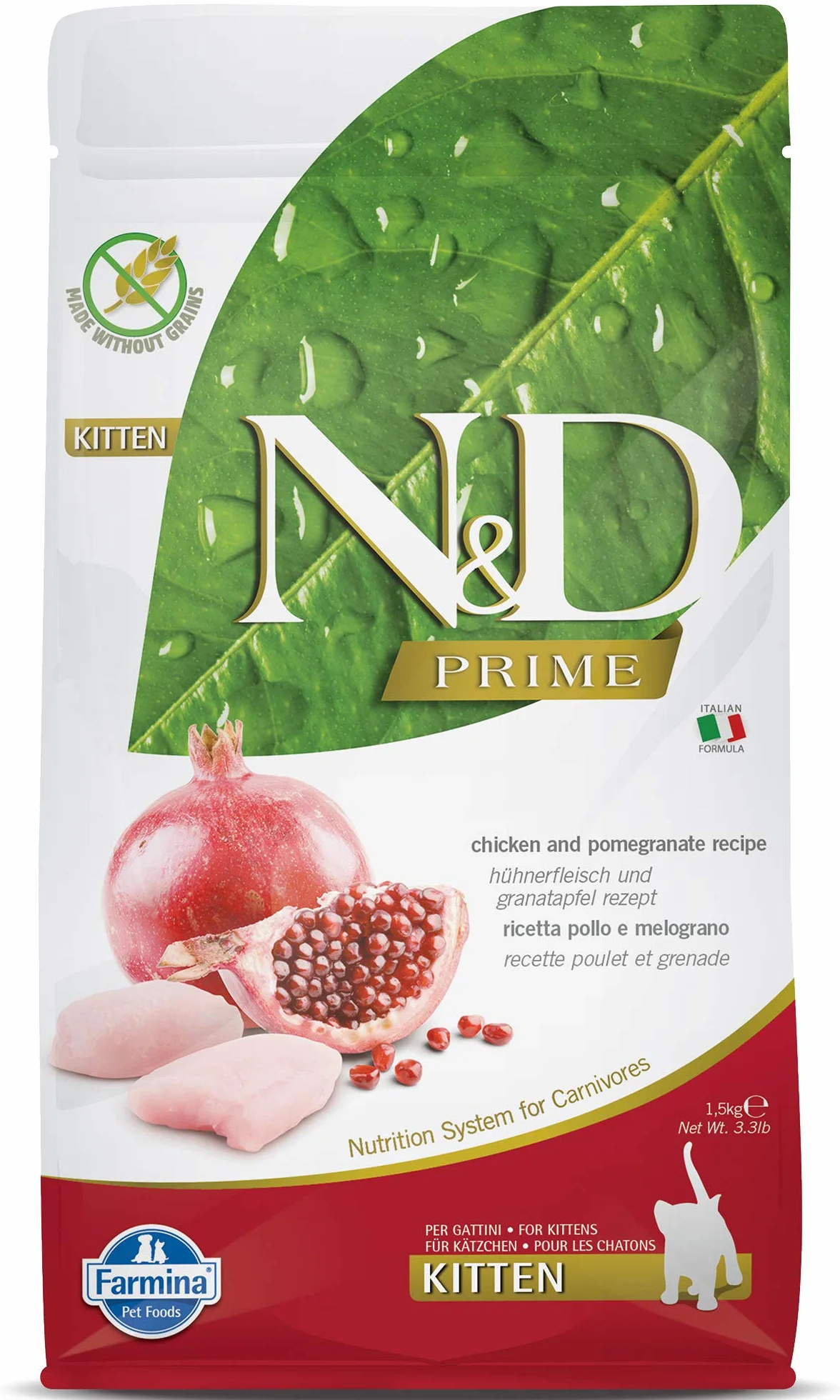 Farmina Natural & Delicious N&D PRIME CAT CHICKEN & POMEGRANATE KITTEN 1.5KG