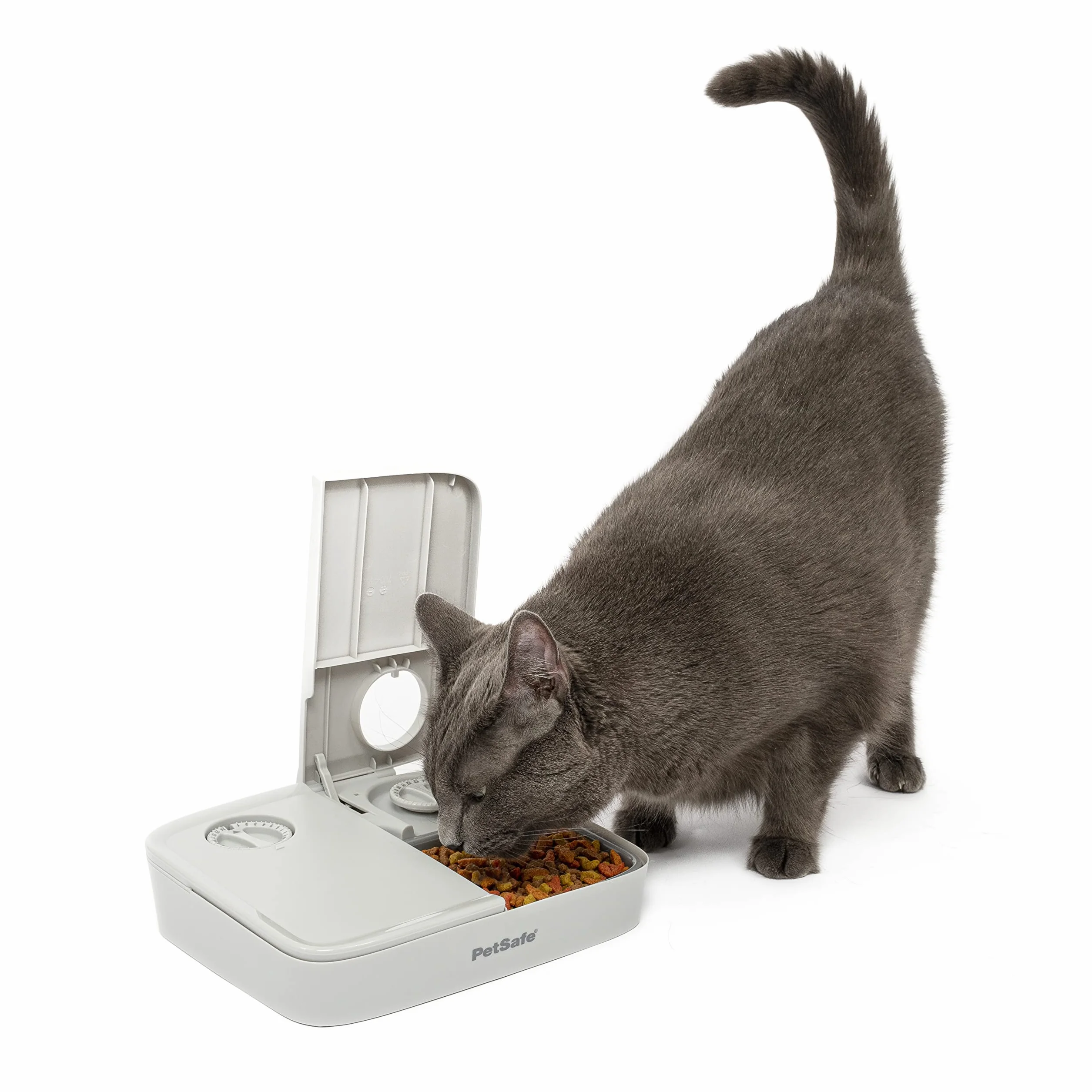 PetSafe Distributore automatico di cibo 2 pasti, design antimanomissione, contiene cibo secco per cani e gatti