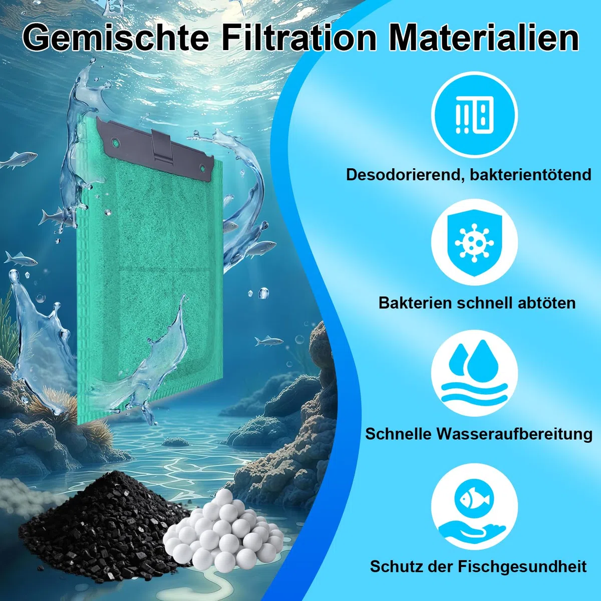 Filtri di Ricambio Compatibili per Easy-Crystal Filter 250, Adatti per Easy-Crystal FilterBox 300, 10 Pezzi Filtri di Ricambio con Carbone Attivo e Zeoliti Aggiunti