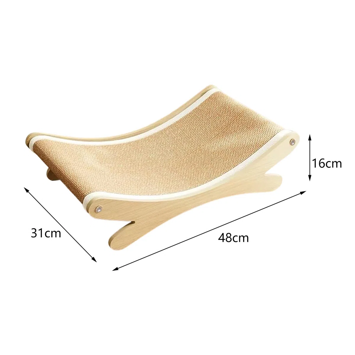 F Fityle Tiragraffi per Gatti in Sisal con Struttura in Legno, Cuccia e Lettino
