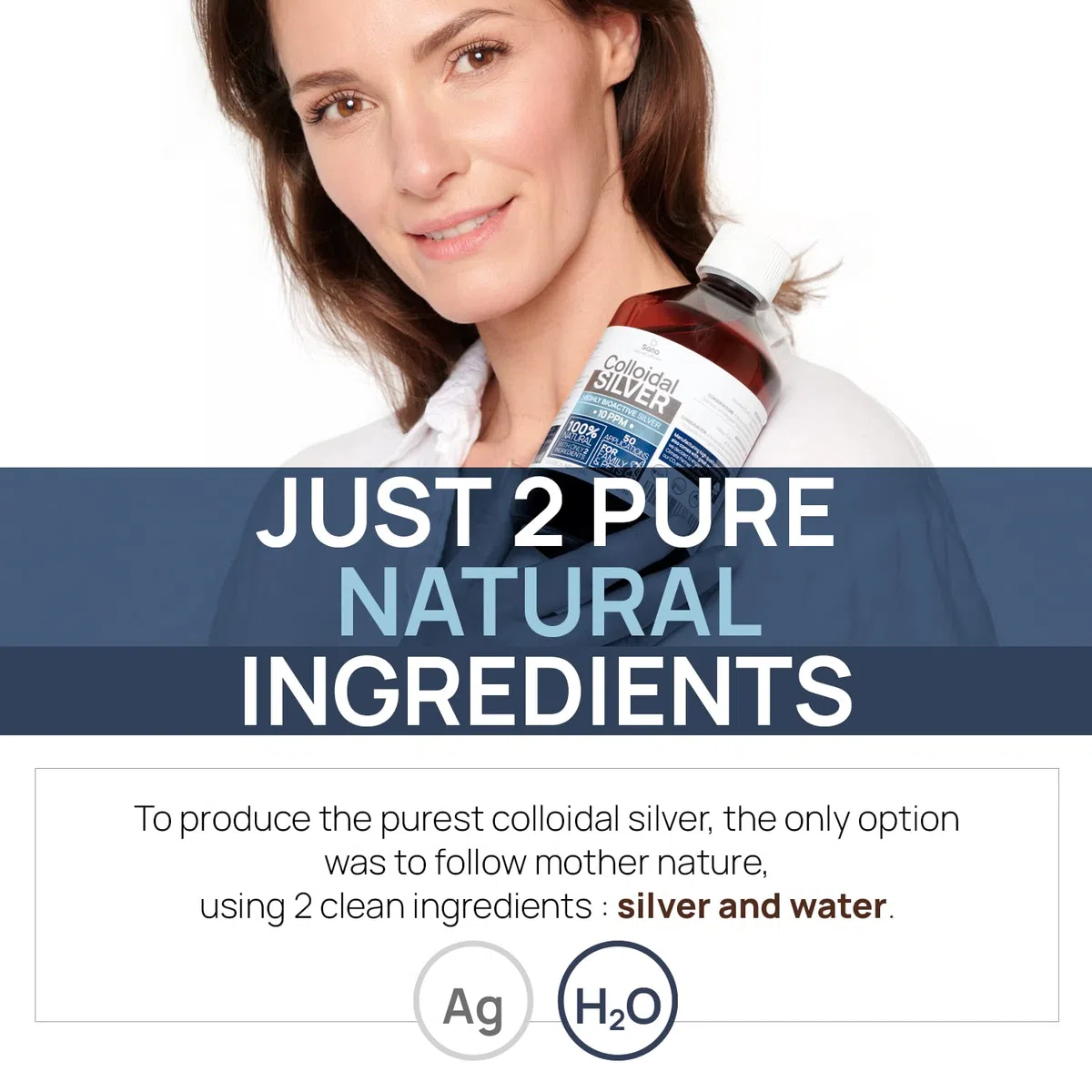 Argento Colloidale Puro 10 PPM 1000 ML | Per la famiglia & gli Animali (Cani, Gatti) | 100% Naturale : Certificato Cosmos Natural | Carbon Neutral