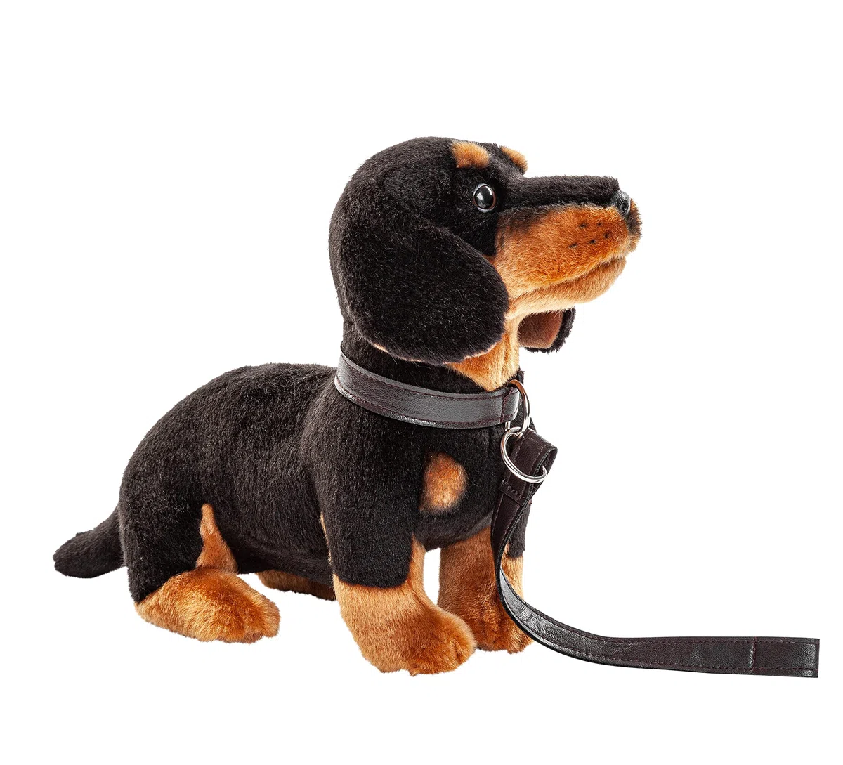 Uni-Toys - Bassotto con guinzaglio - 27 cm (lunghezza) - Cane, animali domestici - peluche