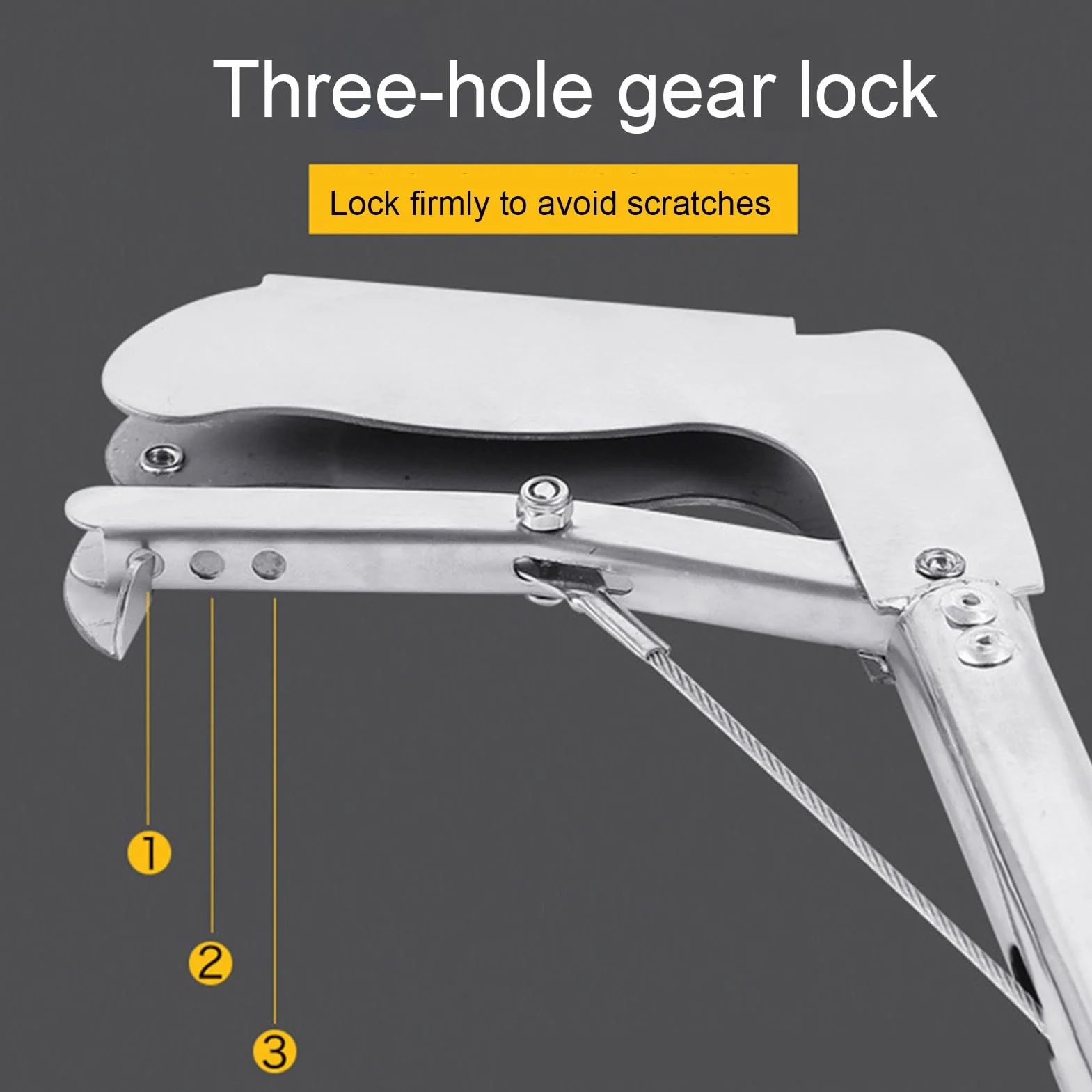 Pinza per serpenti in acciaio inox, doppia faccia seghettata, pieghevole, a ganascia larga, con manico antiscivolo, per serpenti, topi, serpenti a sonagli, argento