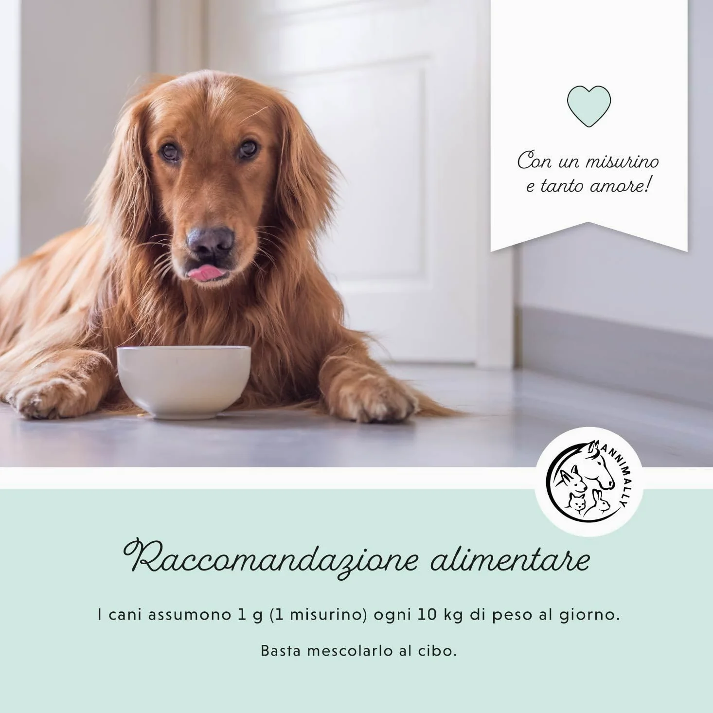 Polvere denti cane - Rimedio contro il tartaro per cani - Pulizia denti cane naturale particolarmente efficace per denti gialli, alito cane cattivo e placca (100 g)