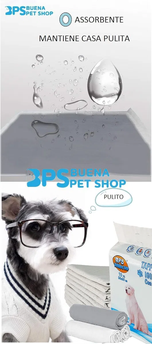 Tappetino Igienico Assorbente per Cani con carboni attivi (100pezzi 60x60cm)