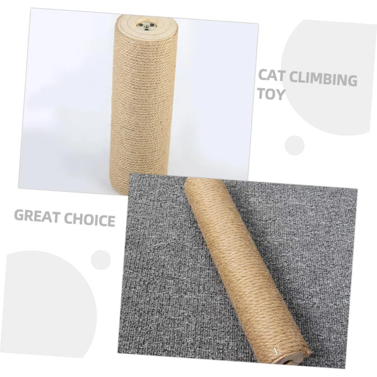 Tiragraffi Palo di Ricambio Robusto e Sicuro in Legno Corda di Juta Resistente per Gatti per Alberi e Accessori per Gatti