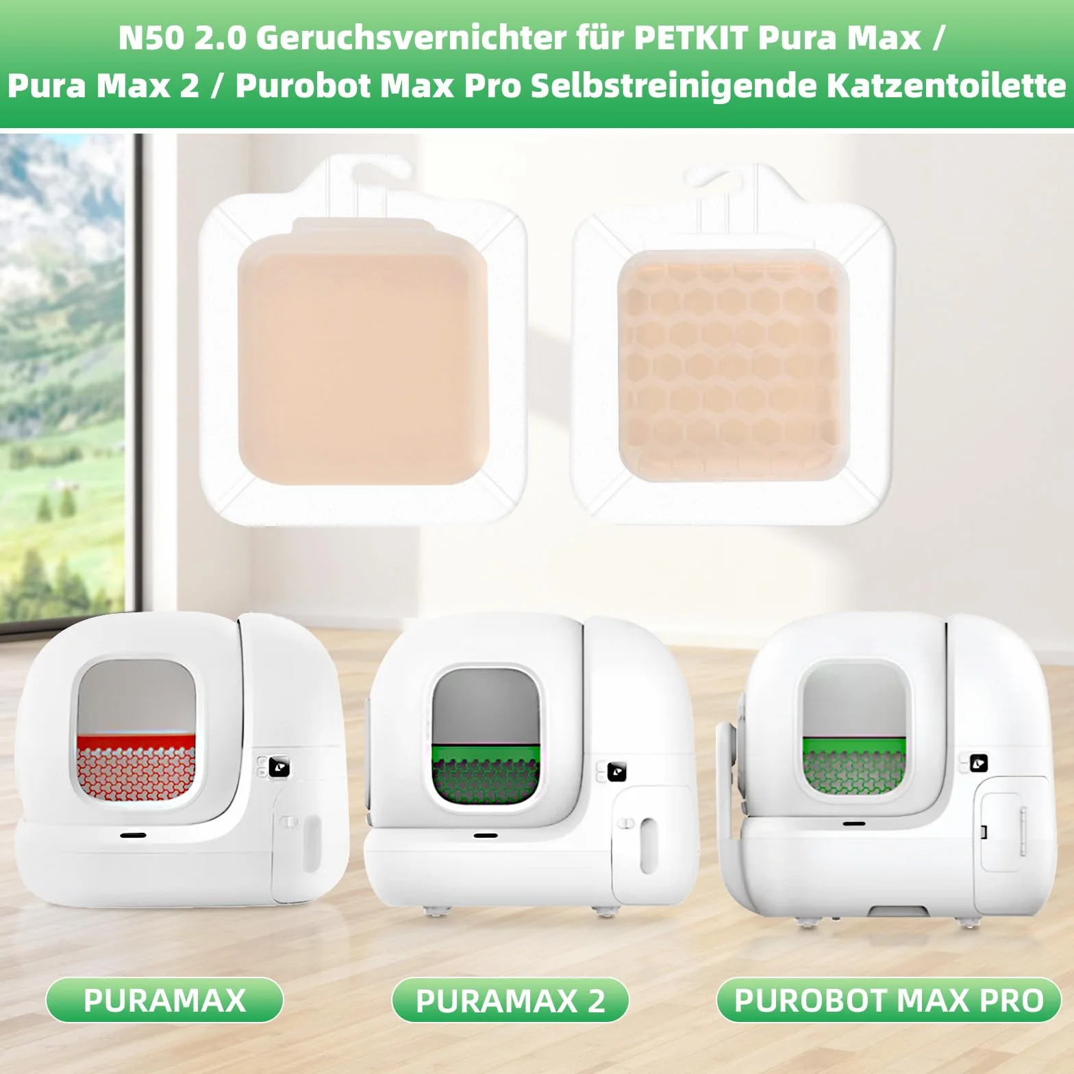 Set di 6 deodoranti N50 2.0 per lettiera autopulente PETKIT Pura Max 2 Pro, deodorante contro gli odori ostinati di animali
