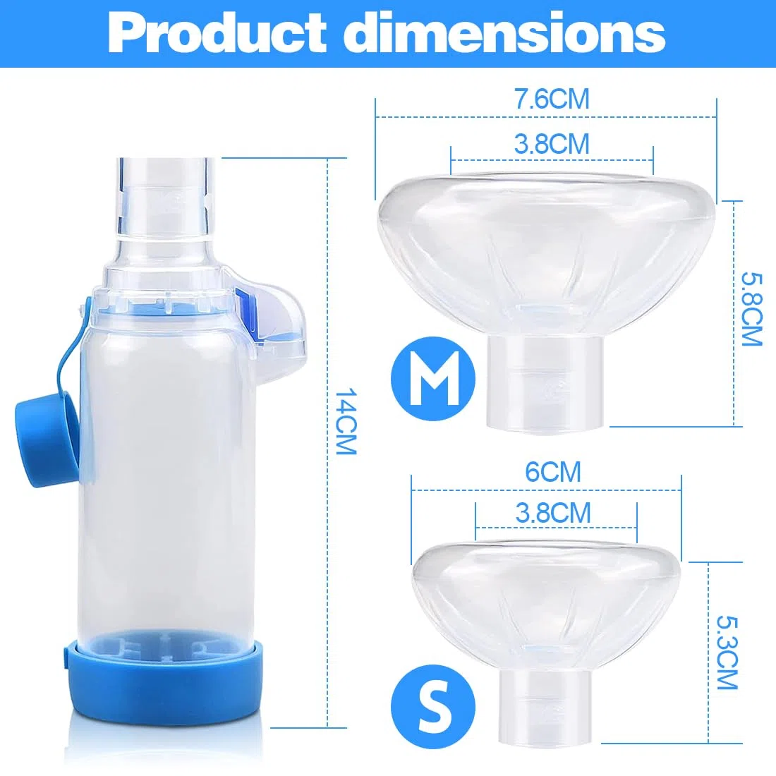 Yuragim Distanziatore Inalatore Pet Inalator Spacer con 2 misure maschere per gatti e cani