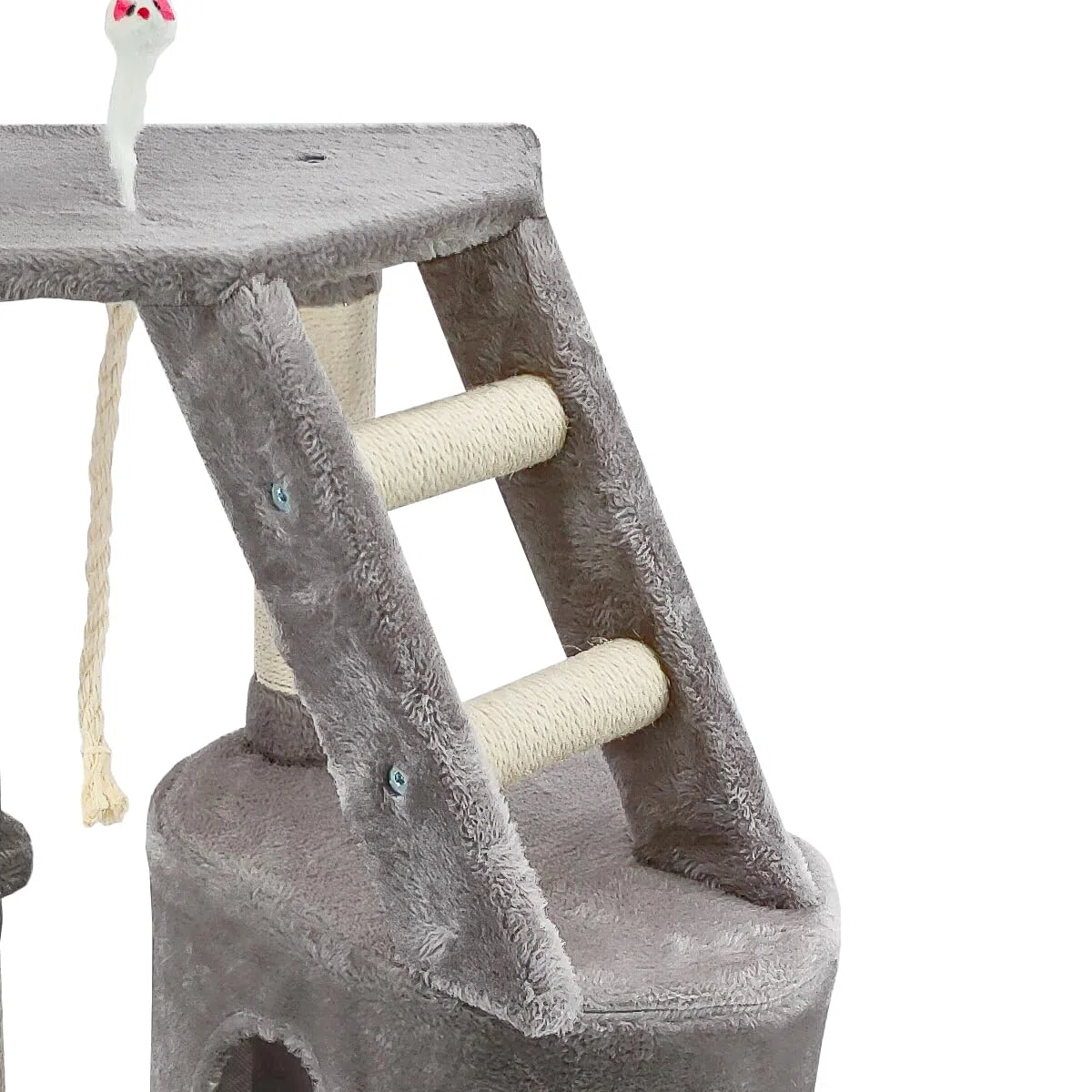 Beltom® TIRAGRAFFI per Gatto 120 CM Gioco Parco Giochi Cuccia Gatti GRAFFIATOIO SISAL Albero CUCCE Tira GRAFFIO Palestra - Grigio