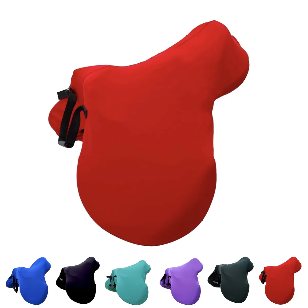 Majestic Ally Coprisella inglese con manico regolabile, tessuto elasticizzato a 4 vie in spandex/elastan, vari colori (rosso)