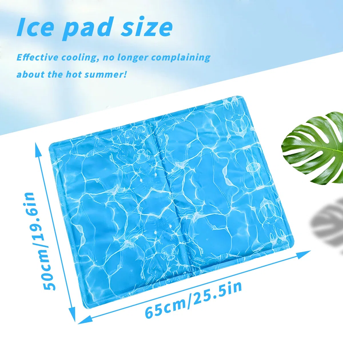 Tappetino Refrigerante Cane 47 cm, Tappetino Refrigerante Cane o Gatti Rotondo in Gel Atossico per Piccoli Animali, Tappetini Refrigeranti Impermeabile, Auto-Raffreddante (Effetto acqua increspata)