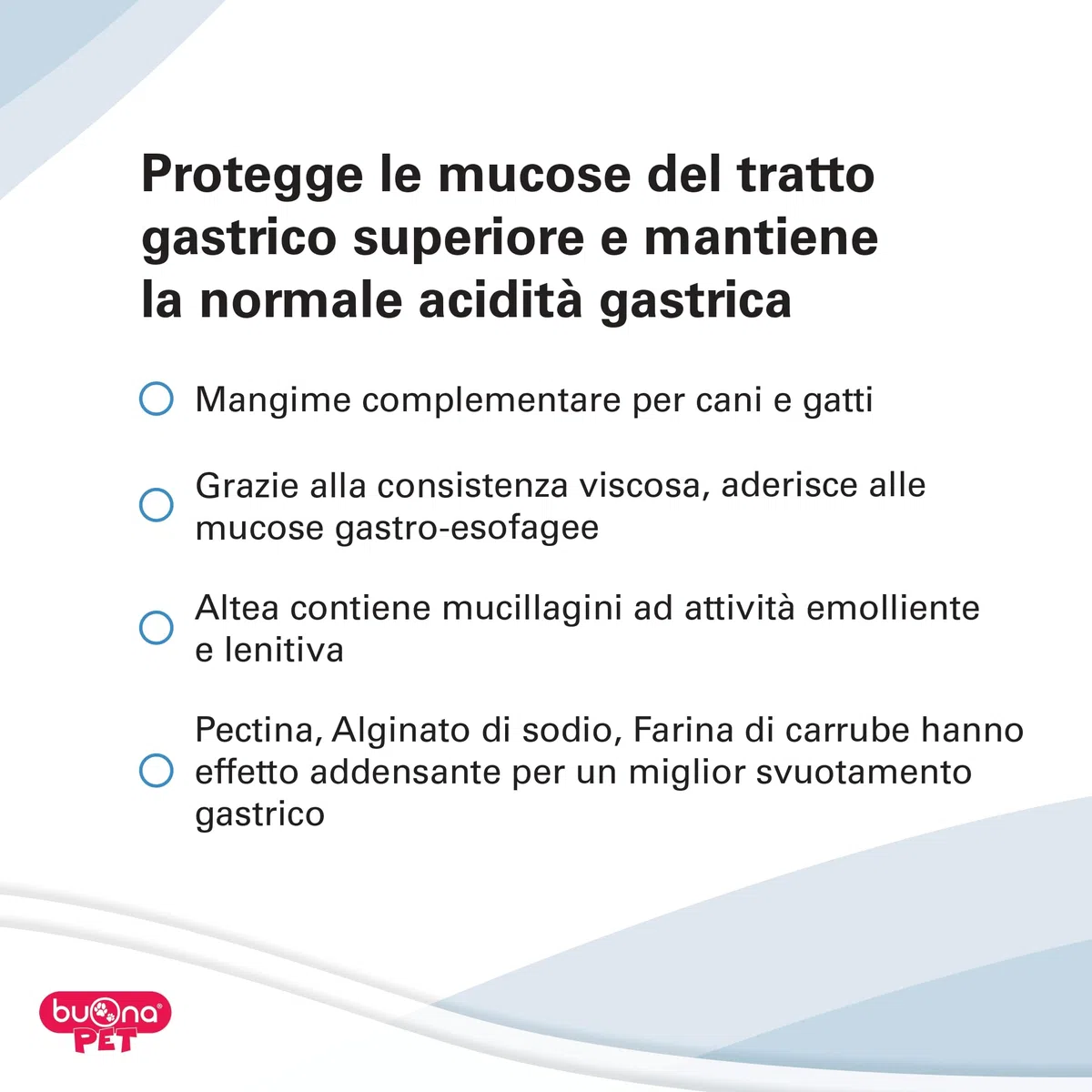 Buona Pet Protettina Gastro 20 Stick Monodose in Gel Appetibile, Mangime Complementare per Cane e Gatto, Supporto per la Funzione Gastrointestinale Superiore