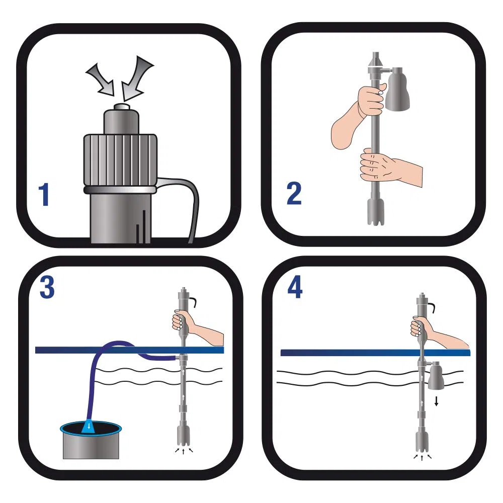 Amtra Handy - Aspirarifiuti per acquario a batteria, Kit di Pulizia Acquario, Per Acquari E Tartarughiere, Sifone per cambio dell'acqua, Calzetta sostituibile