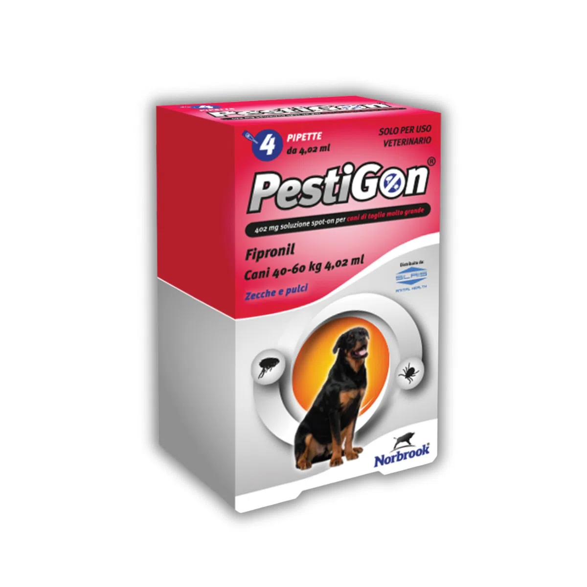 Pestigon Spot-On Pipette Antiparassitario Cani XL (40-60 kg) - Elimina Pulci e Zecche - Protezione 4 Settimane - Facile Applicazione - Antipulci e Antizecche Cane