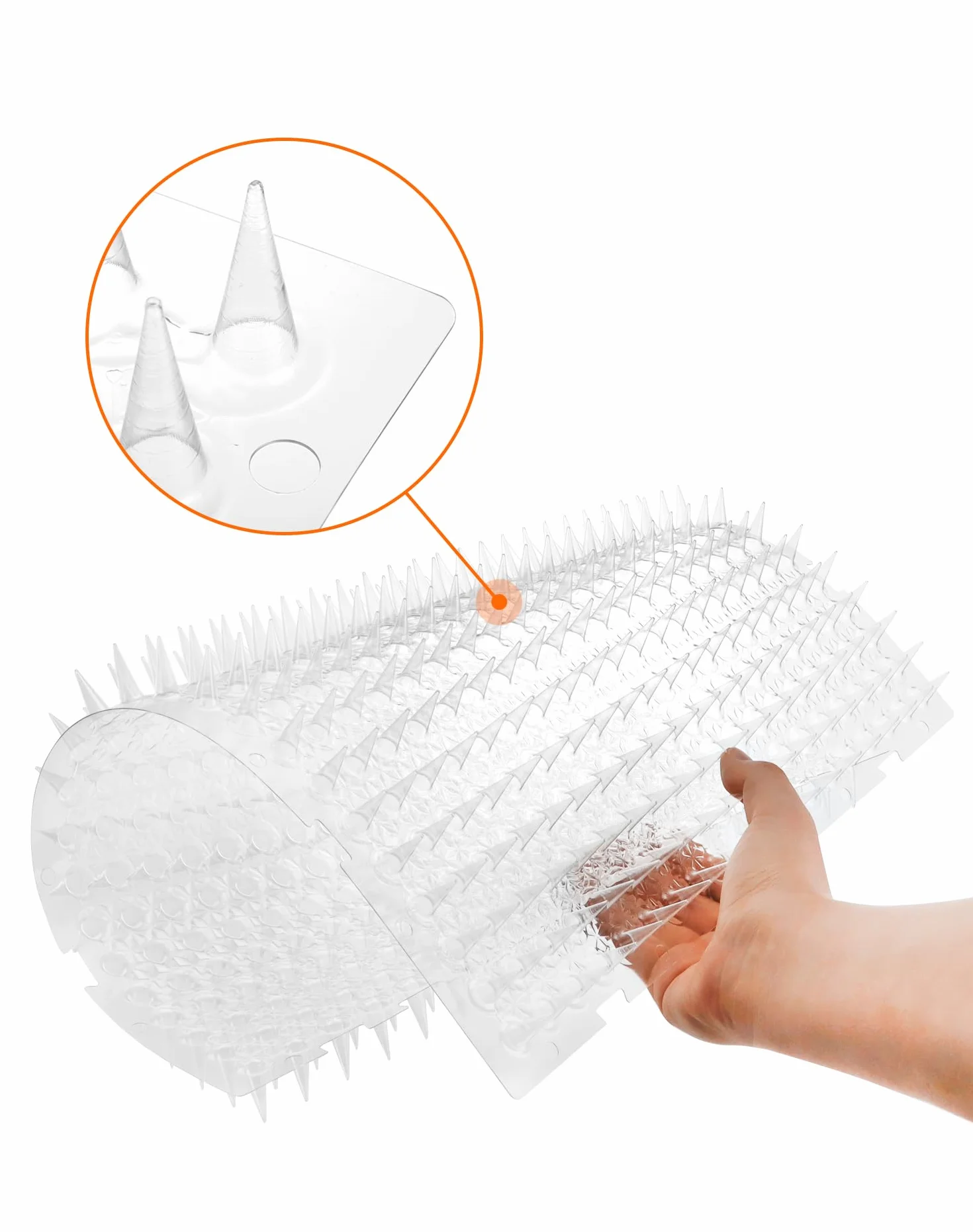 QWORK® Confezione da 6 tappetini repellenti per Gatti Trasparenti 34x42 cm, Tappetino Chiodato per respingere i Gatti in Interni ed Esterni