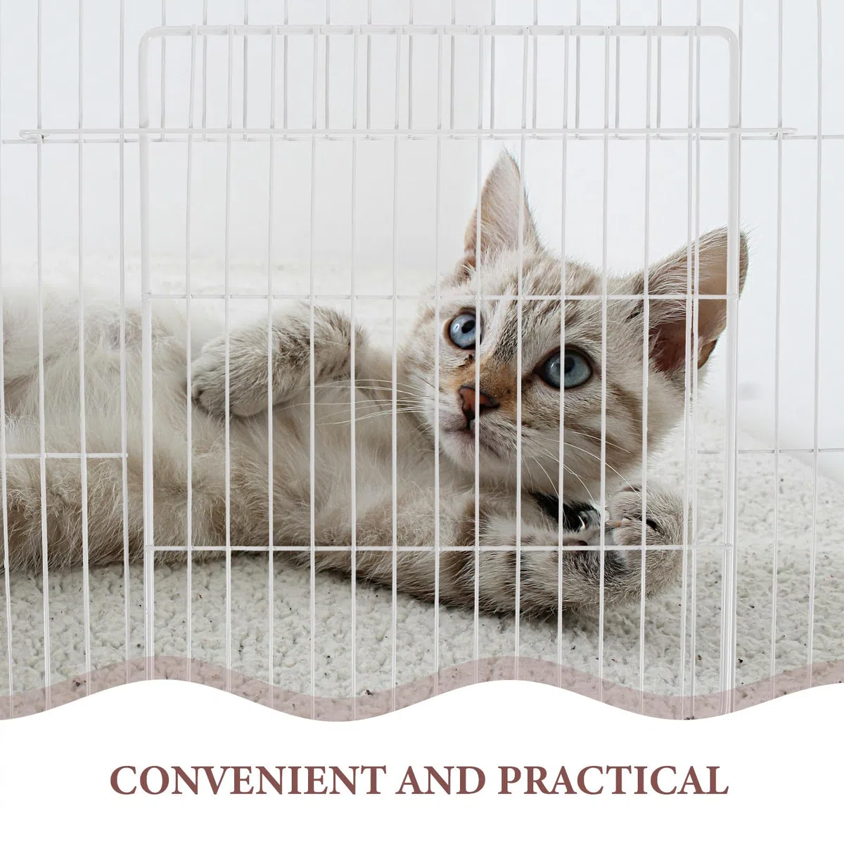 e Porta Pieghevole Interna per per Gatti per in Ferro Bianco Rete Fitta Design Componibile Facile da Montare per Recinti e Trasporto Animali