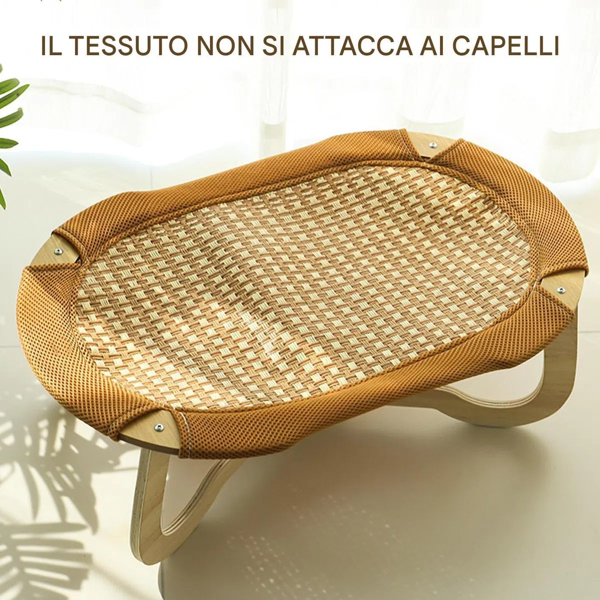 Sedia Gatto In Rattan | Cuccia Rialzata Rinfrescante In Vimini Per Gatti - Ammortizzata Amaca Intrecciata Antigraffio per Taglie Piccola Media Grande da Interni Esterni