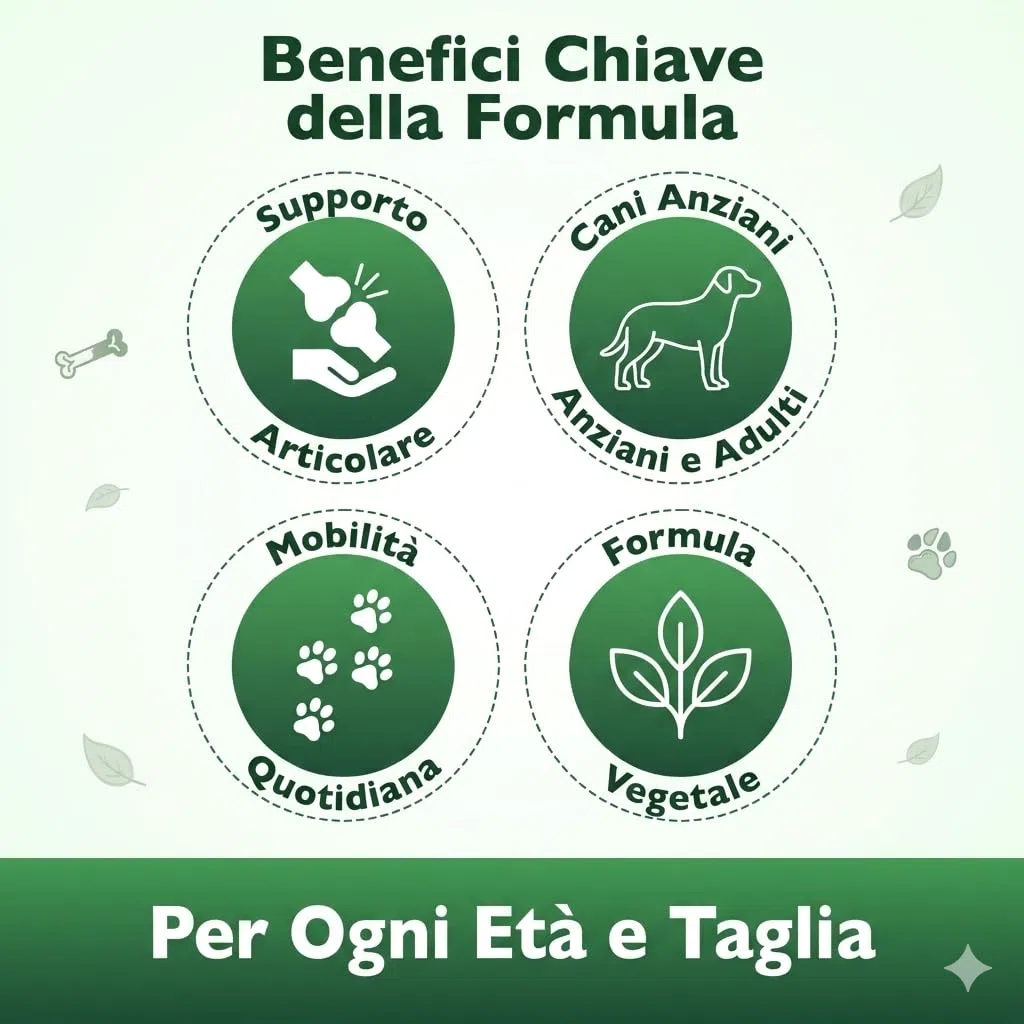 FloraPet Integratore Articolazioni Cane Anziano e Adulto, Formula Vegetale con Artiglio del Diavolo, Boswellia, Curcuma, PEA e Omega 3, Ossa e Mobilità, 60 Compresse Made in Italy