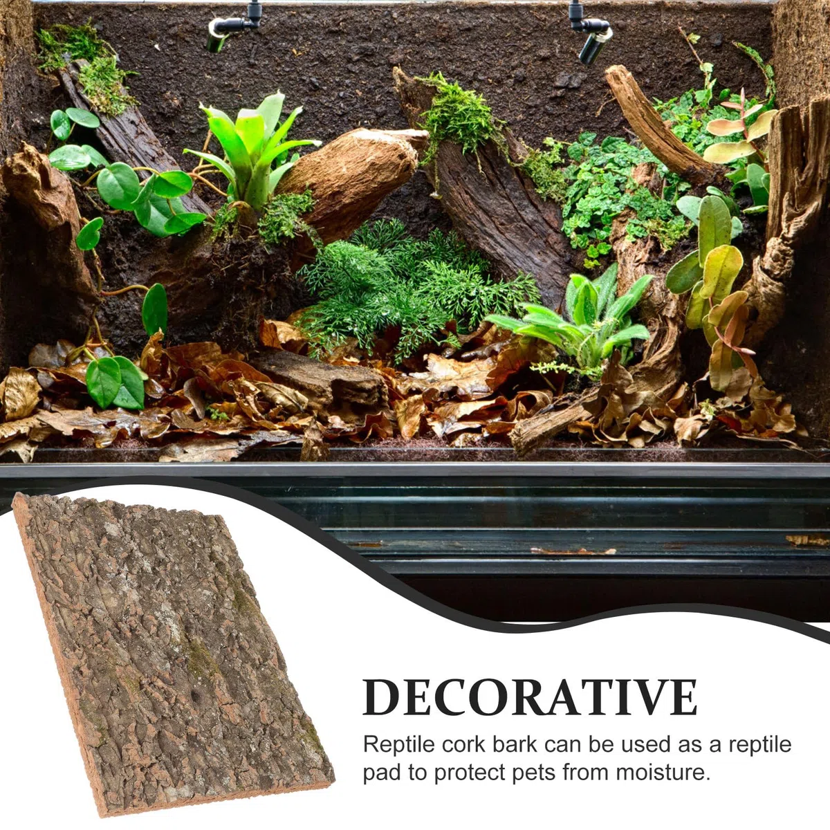 SUPVOX Decorazione Terrario Rettili Corteccia Sughero Naturale, Piattaforma per Rettili Sicura per Arrampicata, per Abbellire Ambienti Lucertole e Animali Domestici