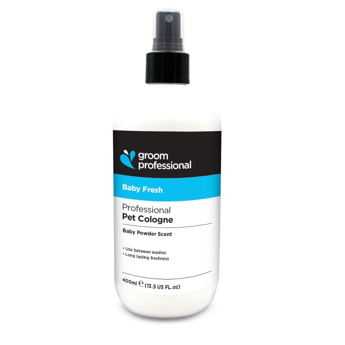 Groom Professional Baby Fresh Dog Cologne (400 ml) – Salon Size Refreshing Spray with Baby Powder Scent, Keeps Dogs Smelling Clean and Fresh, Long-Lasting Formula, Made in UK