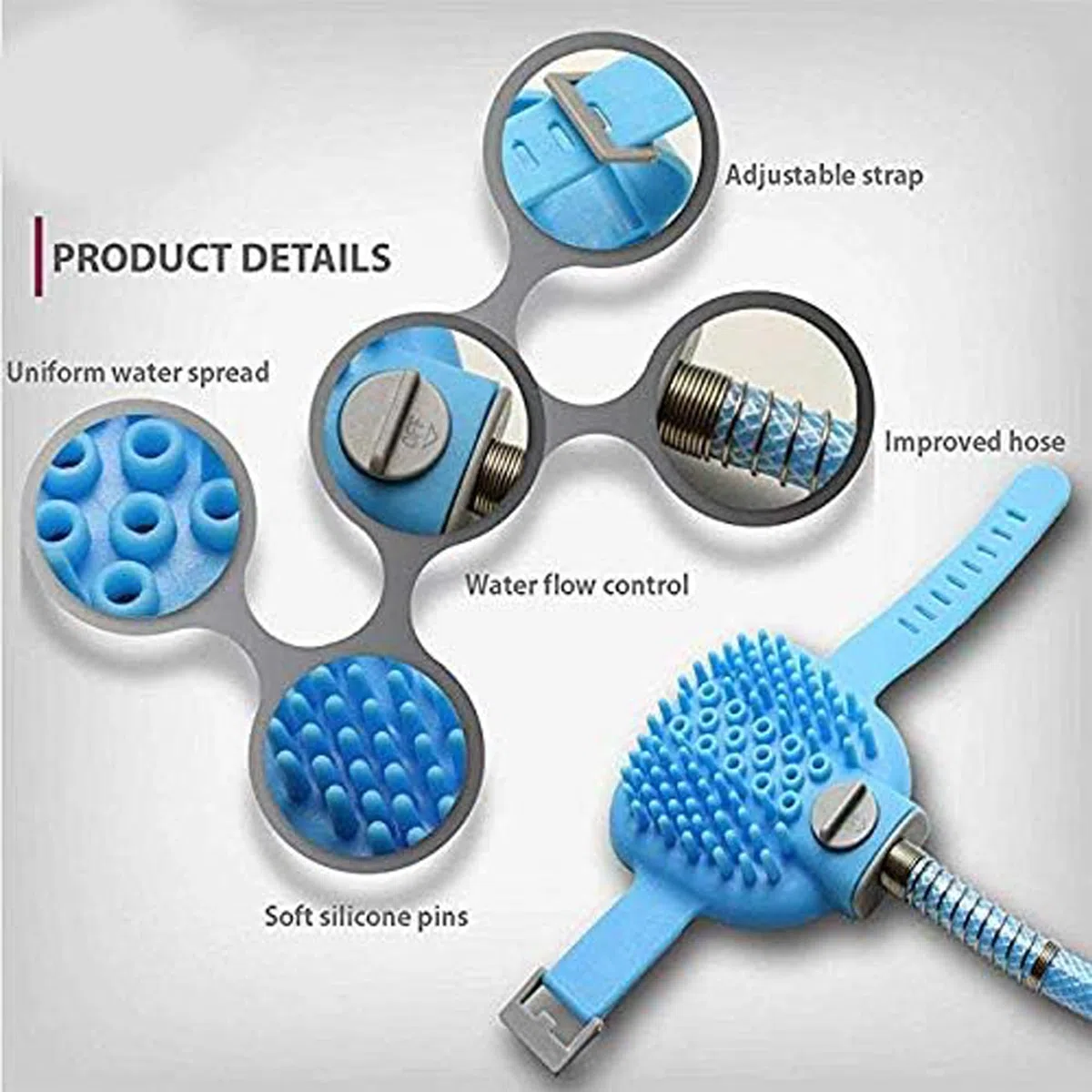 Spruzzatore doccia per animali domestici,Strumento da bagno per animali domestici,Spazzola da bagno per cani,Include tubo da 2,3 m, ideale per il bagno, la cura, massaggiare e lavare