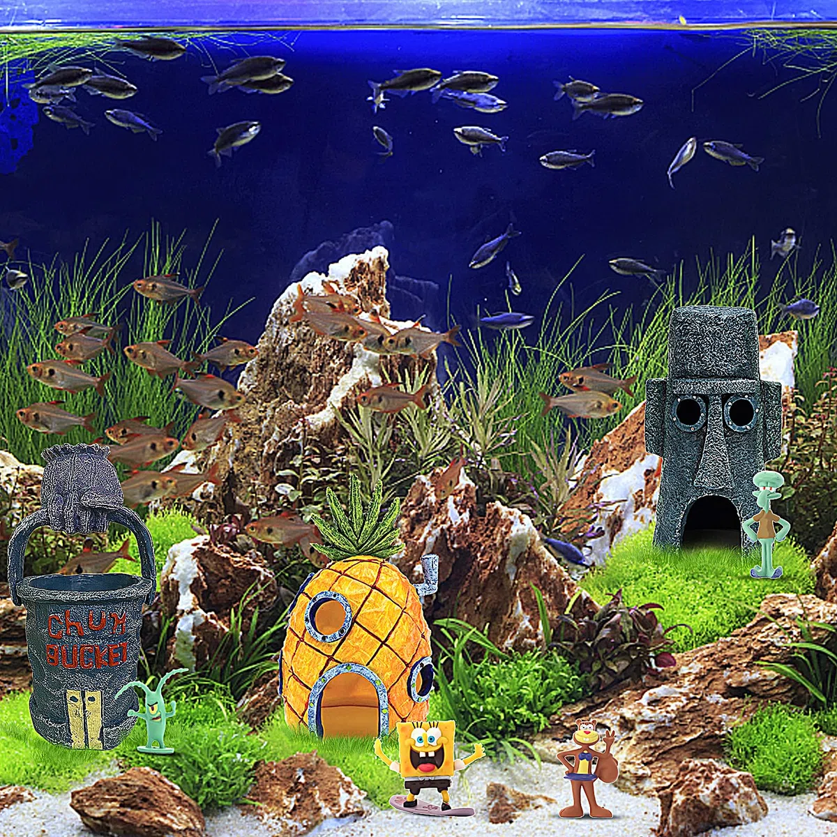 MeYuxg Decorazione per Acquario, Ornamento per Acquario, Accessorio per Serbatoio di Pesci in Resina a Forma di Ananas