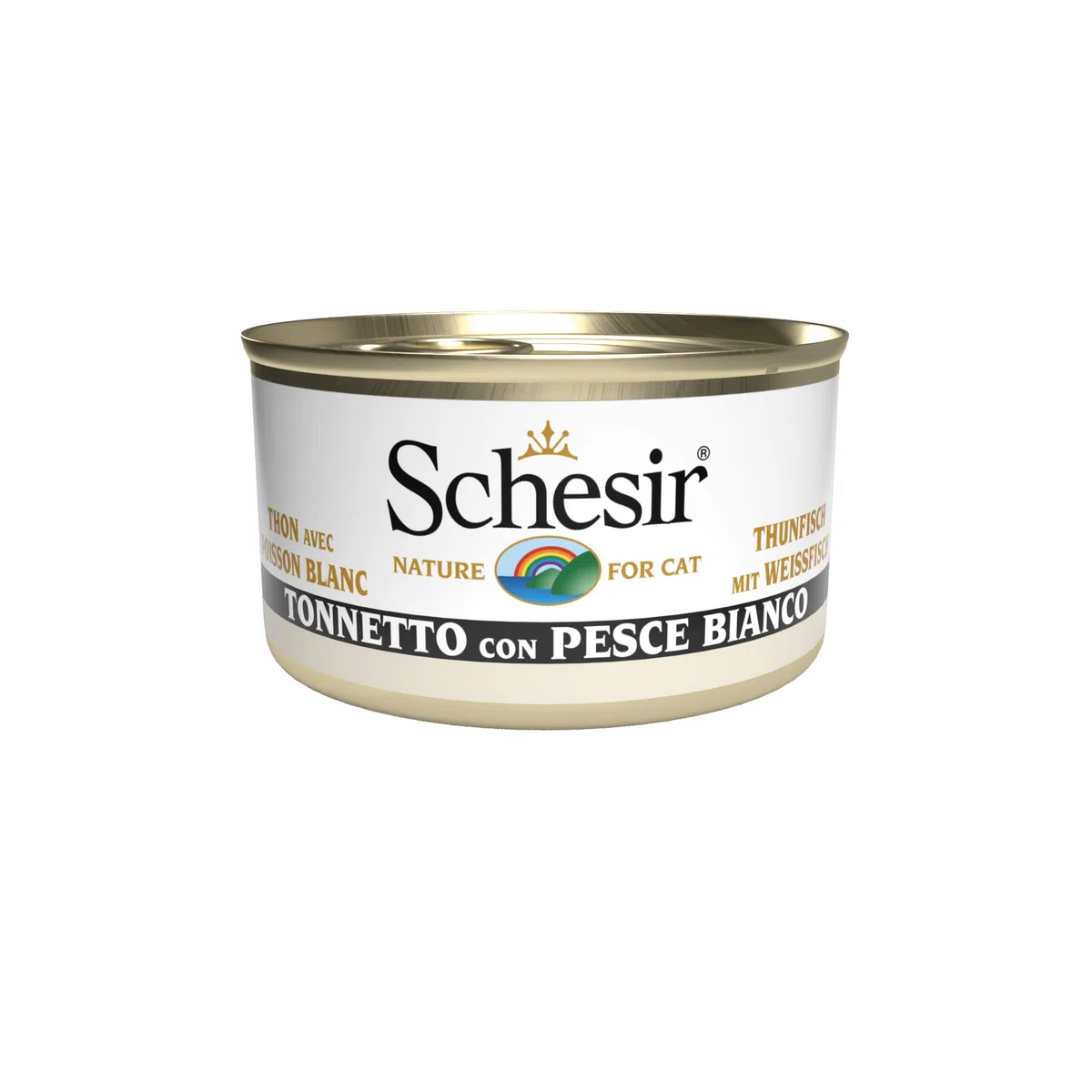 Schesir, Cibo Umido per Gatti Adulti al Gusto Tonnetto con Pesce Bianco, Filetti in Morbida Gelatina - Totale 2,04 kg (24 Lattine da 85 gr)