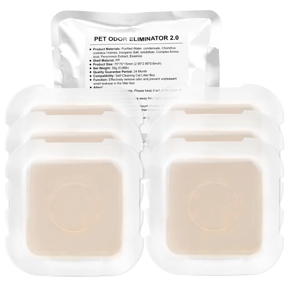 Deodorante N50 per Pura Max/Pura Max 2 Toilette per Gatti, Eliminatore di Adori per Lettiere di Gatti, Non Irritante, Distruggiodori per Gatti e Urina (6 Pezzi)