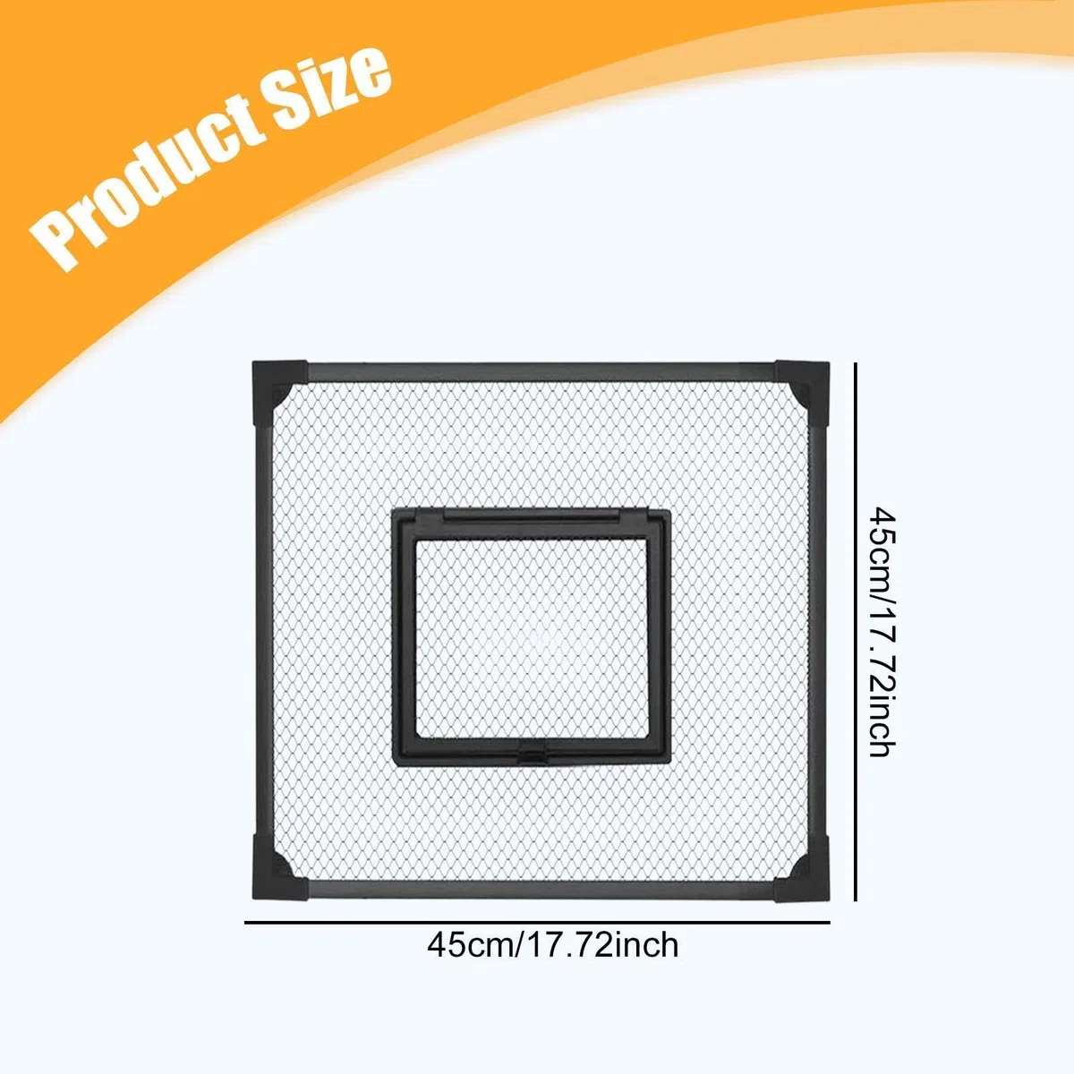 Copertura in Rete per Acquario, Protezione Superiore con Apertura Integrata, 45x45 Cm