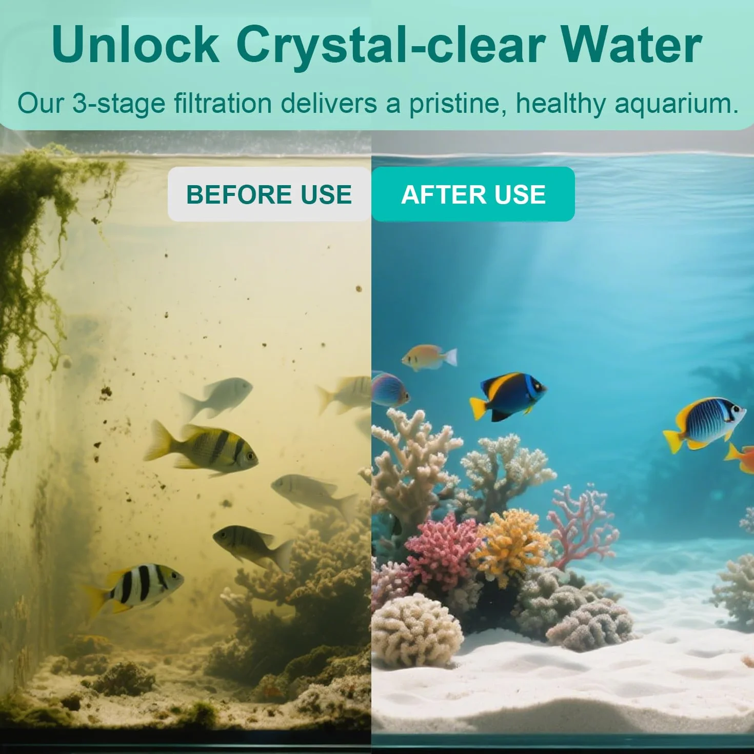 Set di 9 filtri per acquari compatibili con filtro subacqueo Fluval U2, filtro per acquari d'acqua dolce e salata, include 4 cuscinetti in schiuma, 4 cartucce in policarbonato e 1 anello in