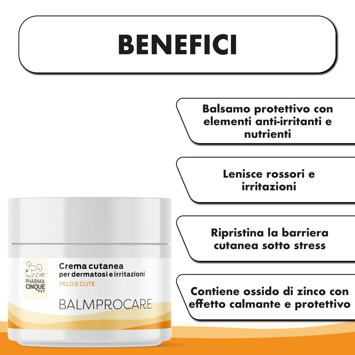 PHARMACINQUEPET Crema Prurito Cane e Arrossamenti – Crema Lenitiva per Pelle Sensibile e Cute Irritata – Idrata e Protegge – 50 ml Balmprocare