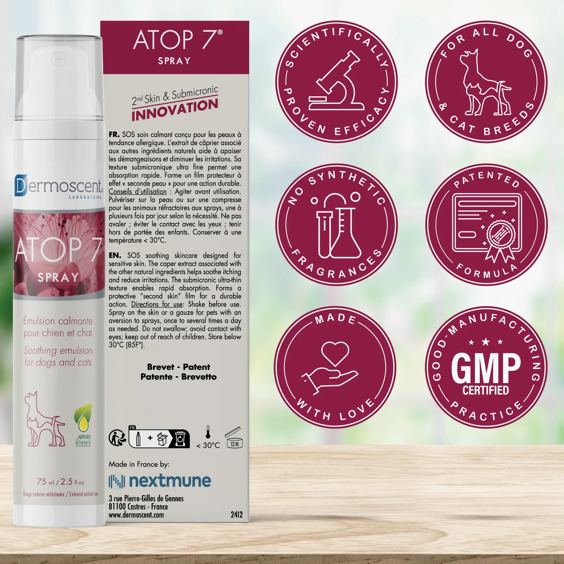 DERMOSCENT ATOP 7 Perro GATO Spray 75ML (NDR)