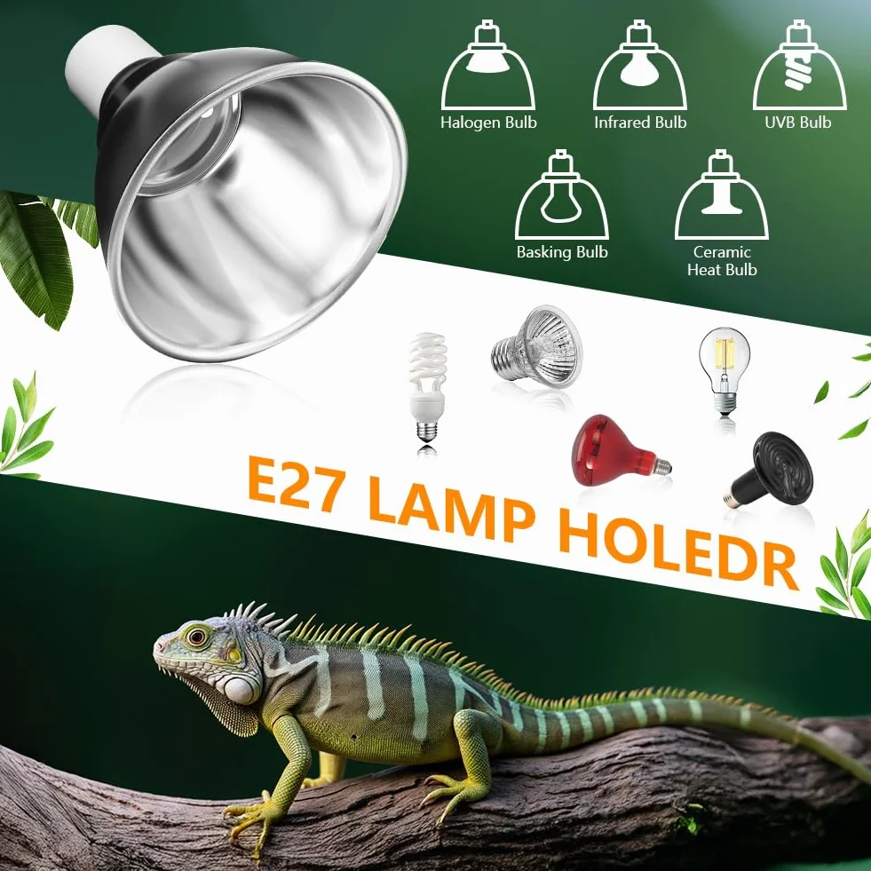 HOTUT Lampada Riscaldante Tartarughe Rettile, Lampada Riscaldante UVA UVB, Kit Illuminazione Tartaruga Acquario con Timer, Temperatura Regolabile, per Tartaruga Serpente Lucertola Cacatua Camaleonte