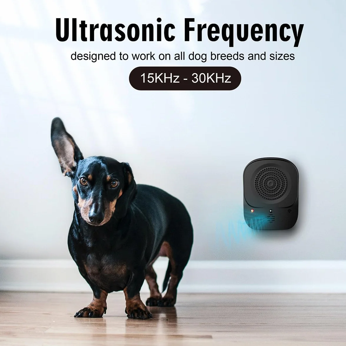 Ultrasuoni Anti-Abbaiamento per Cani, Dispositivo Impermeabile per il Controllo degli Abbaiati con Telecomando Portata 15m, 4 Modalità Regolabili - Soluzione Efficace per Uso Interno ed Esterno