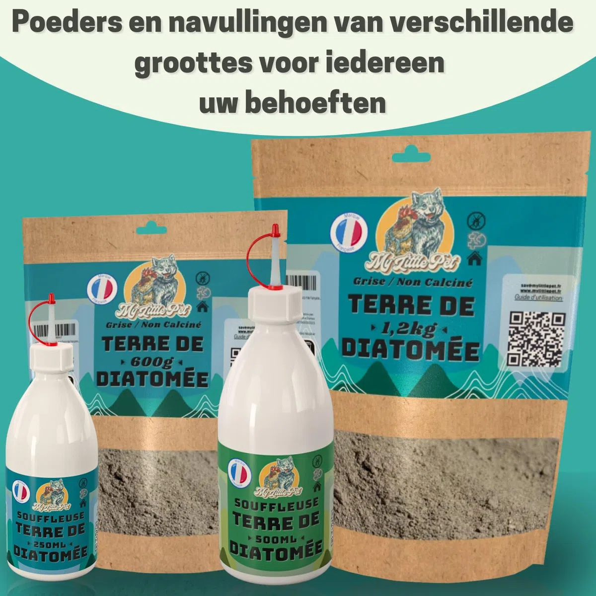 100% Terra diatomea alimentare bianca | Diatomea in polvere per cimice e scarafaggi (600g rinfuso) - Doypack Grigio