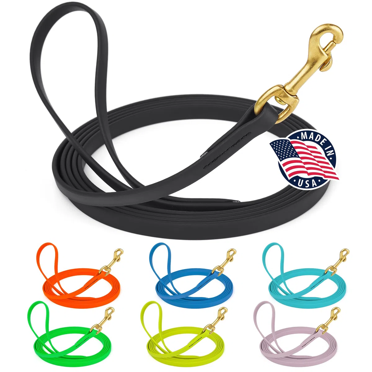 Viper Biothane - Guinzaglio da Lavoro Lungo per Cani, 2 Colori, 6 Misure