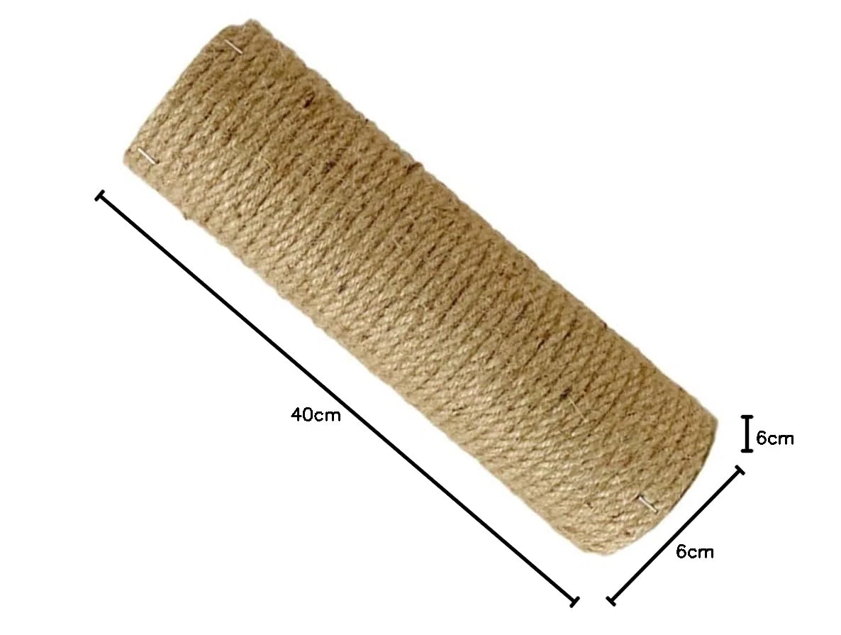 Abaodam Colonna di Arrampicata per Gatti Tiragraffi Corda, Ricambio in Legno Resistente Ø 6cm X 40cm, Accessorio per Struttura Fai da Te, Adatta a Gattini e Gatti per Giochi Sicuri