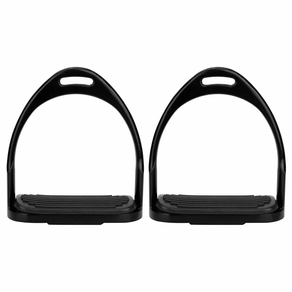 Nikou Staffa Equitazione, Staffa ruggine per Equitazione Staffa Anti-ruggine Leggera per Equitazione in Alluminio Forte capacità di carico(Nero)